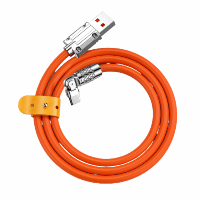 A-One Brand - USB-C till USB-A 1.5m Kablar Angled - Orange
