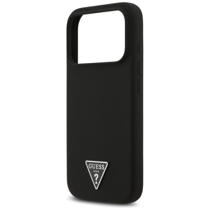 Guess - Guess iPhone 17 Pro Max Mobilskal MagSafe Silikon Triangle Logo - Svart