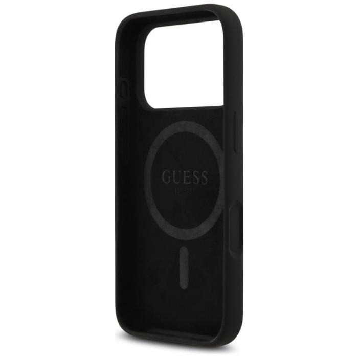 Guess - Guess iPhone 17 Pro Max Mobilskal MagSafe Silikon Triangle Logo - Svart