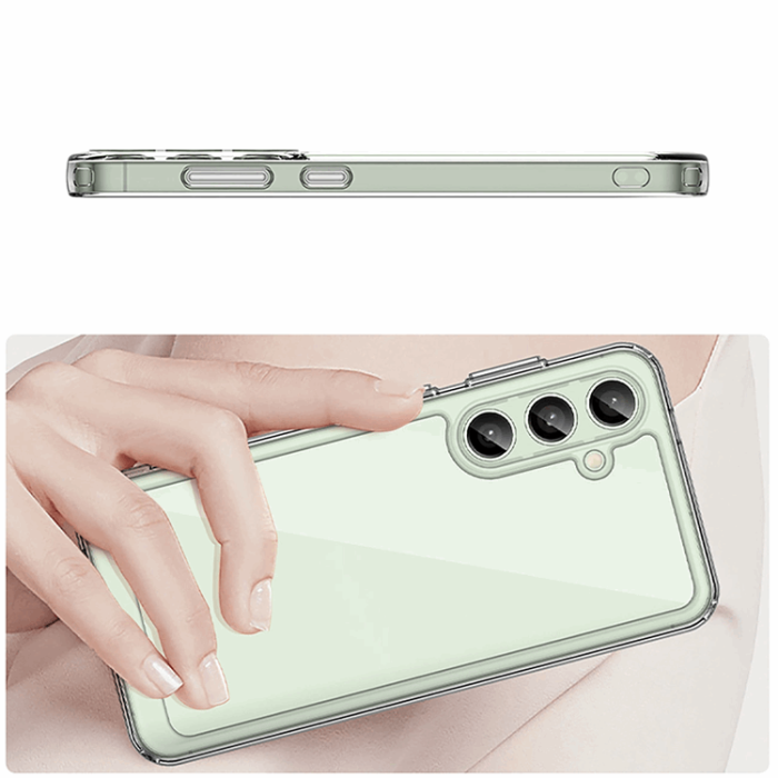 OEM - Galaxy S24 FE Mobilskal Outer Space med Ram - Transparent