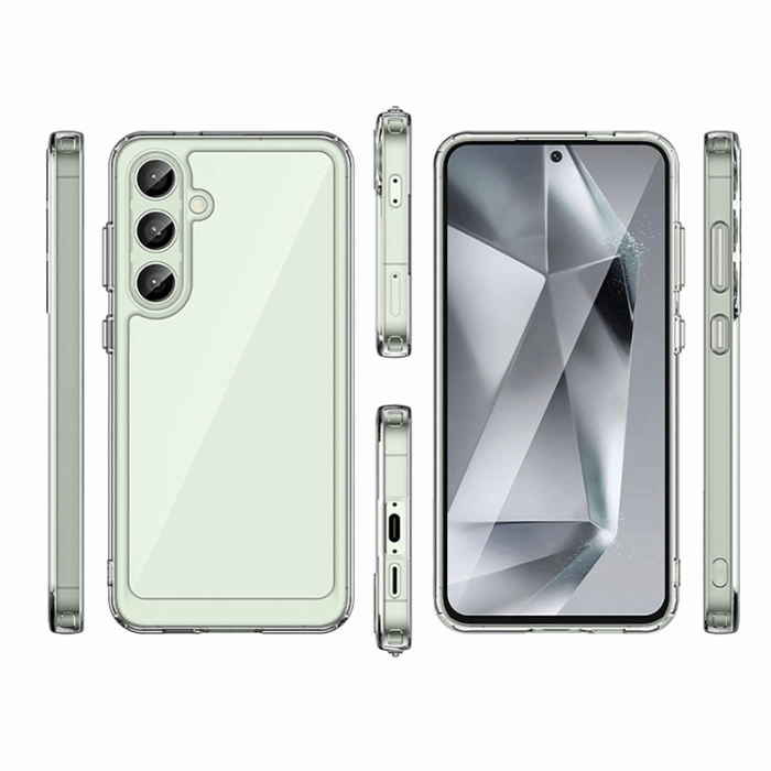 OEM - Galaxy S24 FE Mobilskal Outer Space med Ram - Transparent