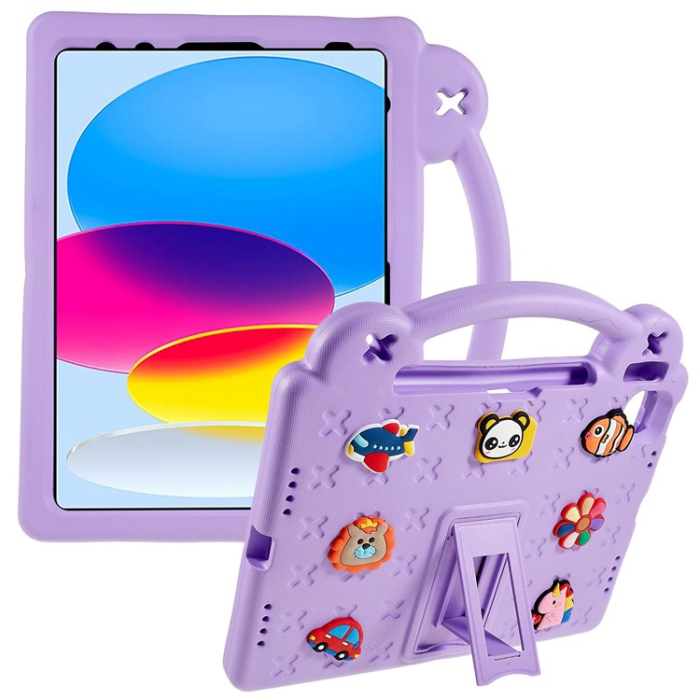 UTGATT1 - iPad 10.9 (2022) Skal EVA Kickstand Shockproof - Lila
