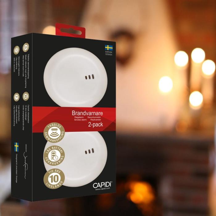 CAPIDI - CAPIDI Brandvarnare 2-pack Vit