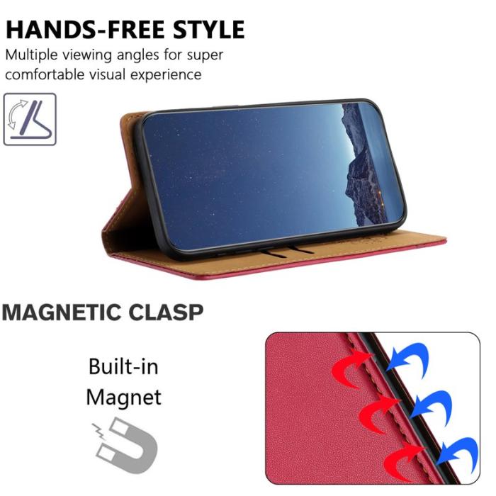 OEM - Mobilfodral för Samsung Galaxy S26 Plus Konstläder Ställ - Röd