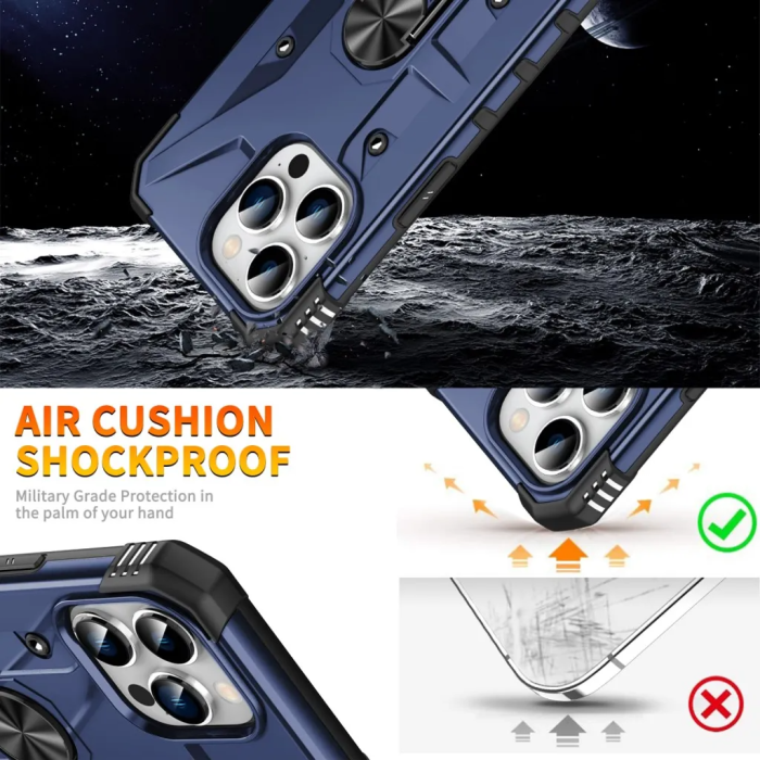 Taltech - iPhone 15 Pro Mobilskal Roterbart Kickstand - Blå