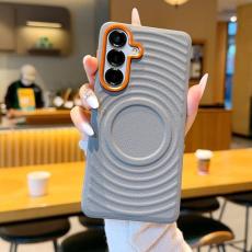OEM - Mobilskal f&ouml;r Samsung Galaxy S26 Magnetiskt PU-Konstl&auml;der PC + TPU - Gr&aring;