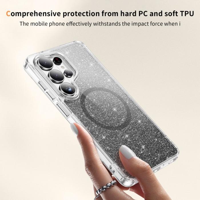 OEM - Mobilskal för Samsung Galaxy S26 Ultra Glitter Magnetiskt PC + TPU - Svart