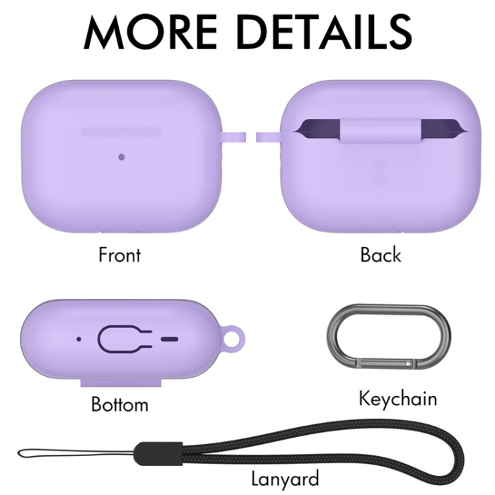 AHASTYLE - AHASTYLE AirPods Pro 2 Skal Silikon med Carabiner/Lanyard CS14