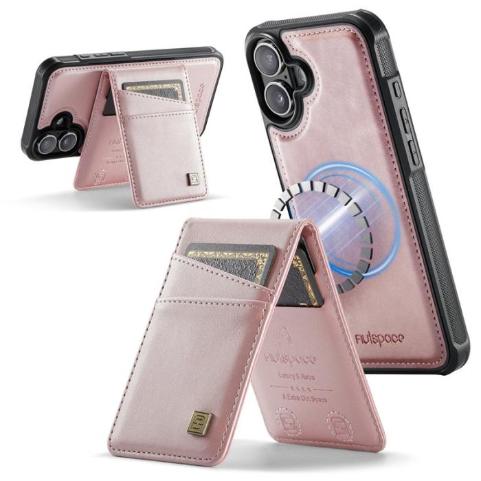 AUTSPACE - AUTSPACE iPhone 16 Plus Fodral KonstLäder - Rosa Gold