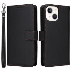 BETOPNICE - BETOPNICE iPhone 14 Pl&aring;nboksfodral Magnetiskt Detachable Konstl&auml;der - Svart