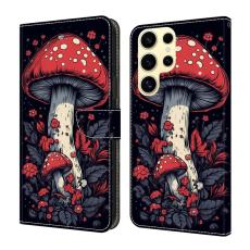OEM - Samsung Galaxy S26 Ultra Pl&aring;nboksfodral Konstl&auml;der M&ouml;nstertryck - R&ouml;d Svamp