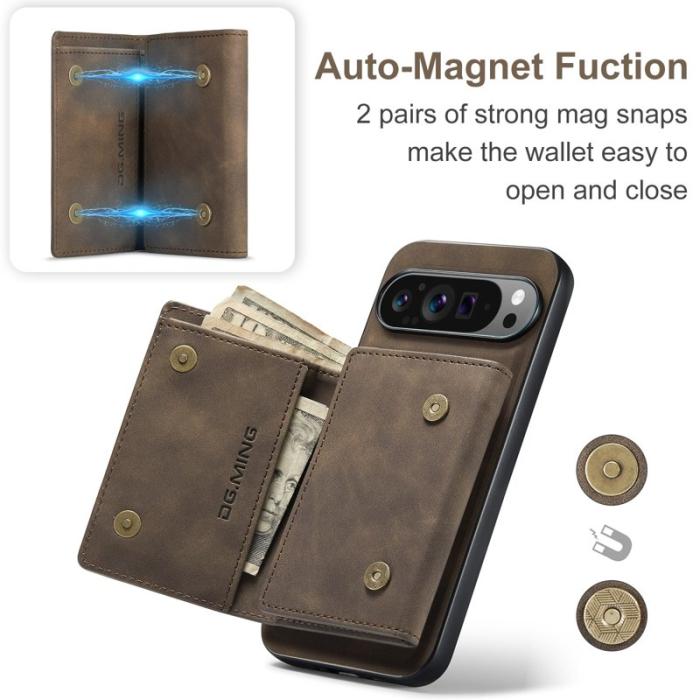 DG.MING - DG.MING M1 Series Mobilskal till Google Pixel 9 Pro XL Kickstand Brun