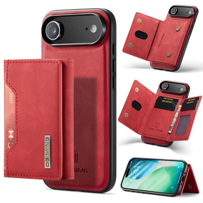 DG.MING - DG.MING iPhone Air Konstläder Plånboksfodral PU + PC + TPU Röd