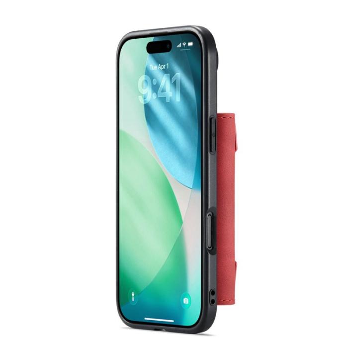 DG.MING - DG.MING iPhone Air Konstläder Plånboksfodral PU + PC + TPU Röd