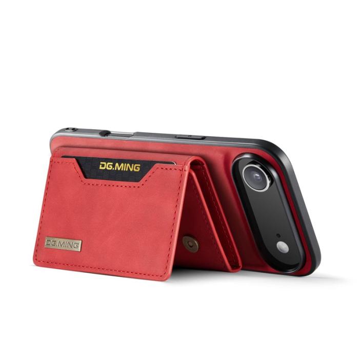 DG.MING - DG.MING iPhone Air Konstläder Plånboksfodral PU + PC + TPU Röd