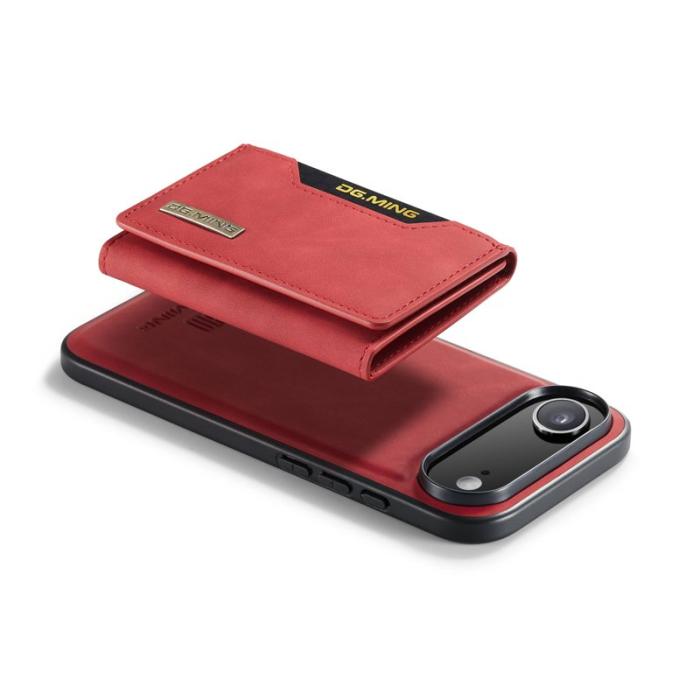 DG.MING - DG.MING iPhone Air Konstläder Plånboksfodral PU + PC + TPU Röd
