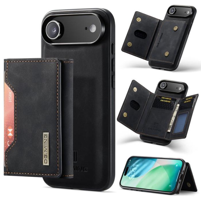 DG.MING - DG.MING iPhone Air Konstläder Plånboksfodral PU + PC + TPU - Svart