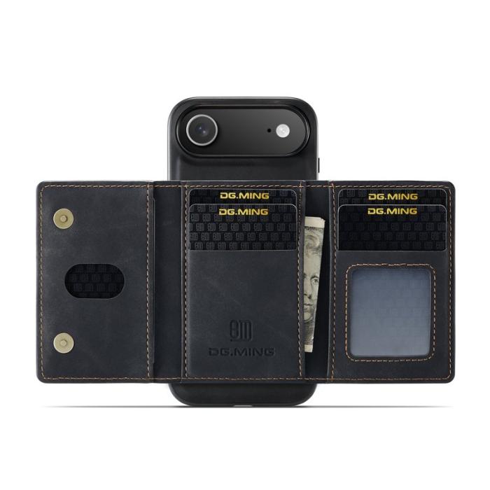 DG.MING - DG.MING iPhone Air Konstläder Plånboksfodral PU + PC + TPU - Svart