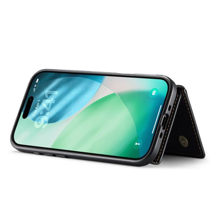 DG.MING - DG.MING iPhone Air Konstläder Plånboksfodral PU + PC + TPU - Svart