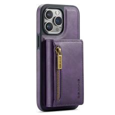 DG.MING - DG.MING iPhone 12/12 Pro Konstl&auml;der Pl&aring;nboksfodral Tri-fold Lila