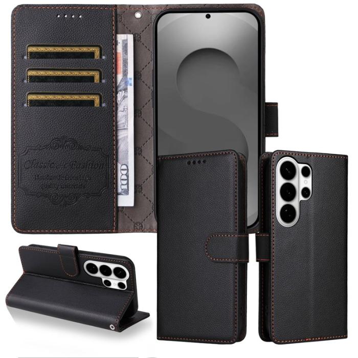 OEM - Mobilskal till Samsung Galaxy S26 Ultra RFID-Skydd Kortplatser Konstläder Svart