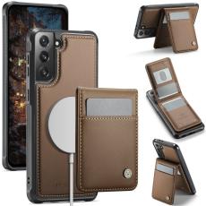 JEEHOOD - JEEHOOD J06 Konstl&auml;der fodral till Samsung Galaxy S21+ 5G - Brun
