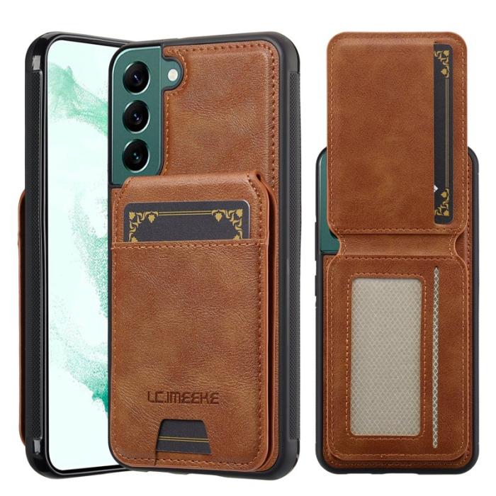 LC.imeeke - LC.IMEEKE L3 Samsung Galaxy S21 FE 5G Fodral - KonstLäder - Brun