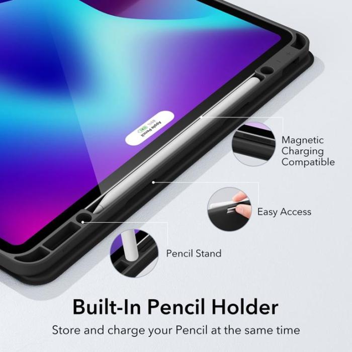 ESR - ESR iPad Pro 12.9 (2021/2022) Fodral Rebound Pencil - Svart
