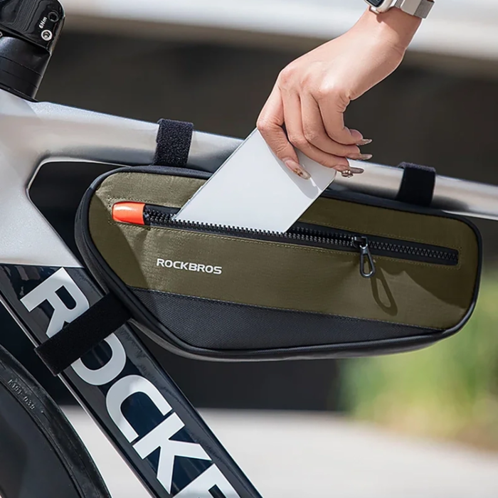 Rockbros - Rockbros Cykelväska för Ram 1,7 L - Grön/Svart