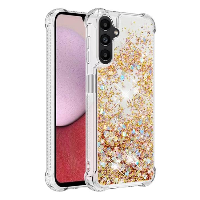 A-One Brand - Galaxy A14 5G/4G Mobilskal YB Quicksand Glitter TPU - Guld