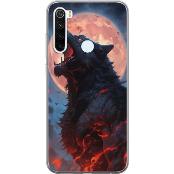 iSecrets - Genomskinligt Skal kompatibel med Xiaomi Redmi Note 8 med Ylande varg