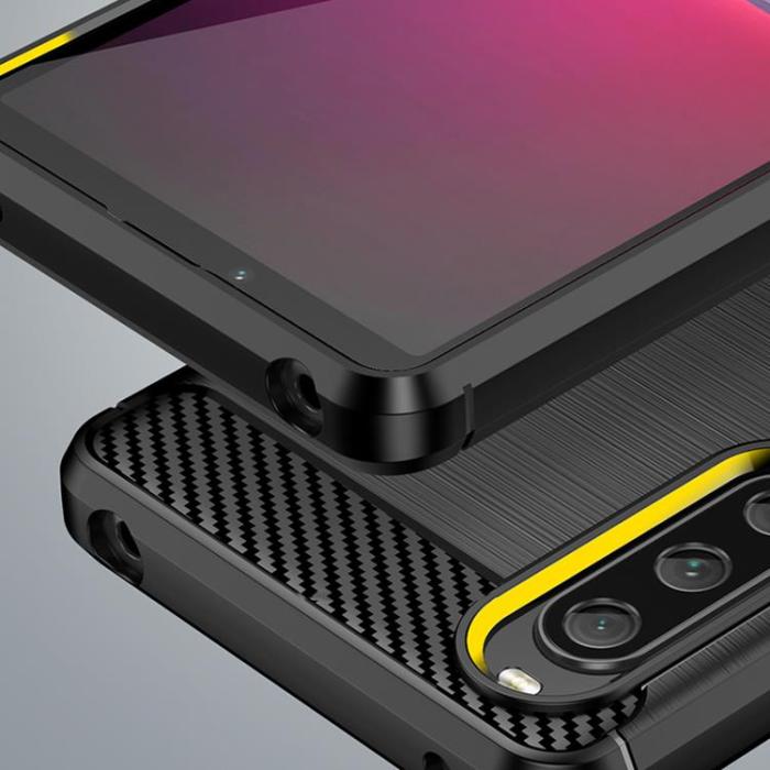 OEM - Sony Xperia 10 V Mobilskal Carbon Silikon - Svart