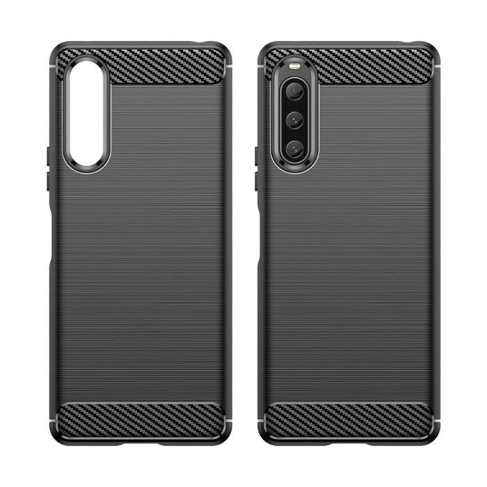 OEM - Sony Xperia 10 V Mobilskal Carbon Silikon - Svart