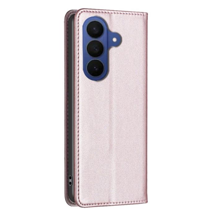 BINFEN COLOR - BINFEN Samsung Galaxy S26 Plus Fodral Äkta Läder Ställ - Roséguld