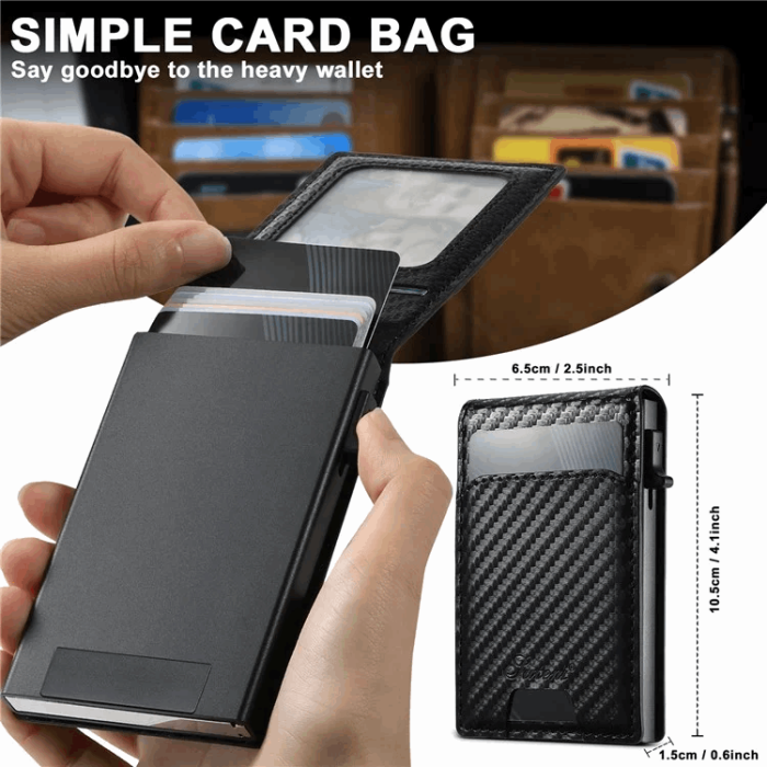 SUTENI - SUTENI iPhone 14 Pro Mobilskal Magsafe Korthållare Carbon Fiber