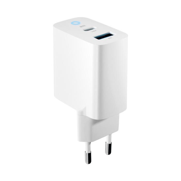 Forever - Forever GaN Väggladdare 1x USB-C 1x USB 33W TC-06-33AC - Vit