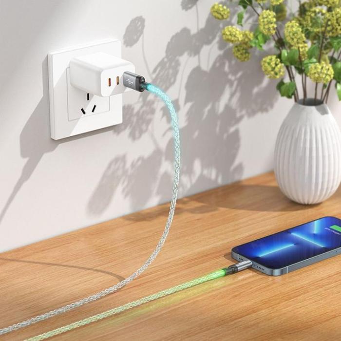 Hoco - Hoco USB-A Till Lightning Kabel 2.4A 1m U112 - Grå