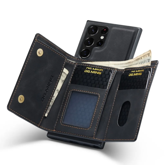 DG.MING - DG.MING Galaxy S23 Ultra Plånboksfodral 2in1 Detachable M1 - Svart