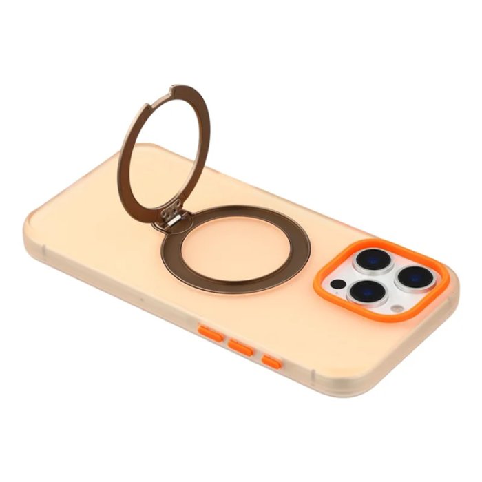 KIGC - KIGC iPhone 16 Pro Max Mobilskal Rotating Kickstand - Orange