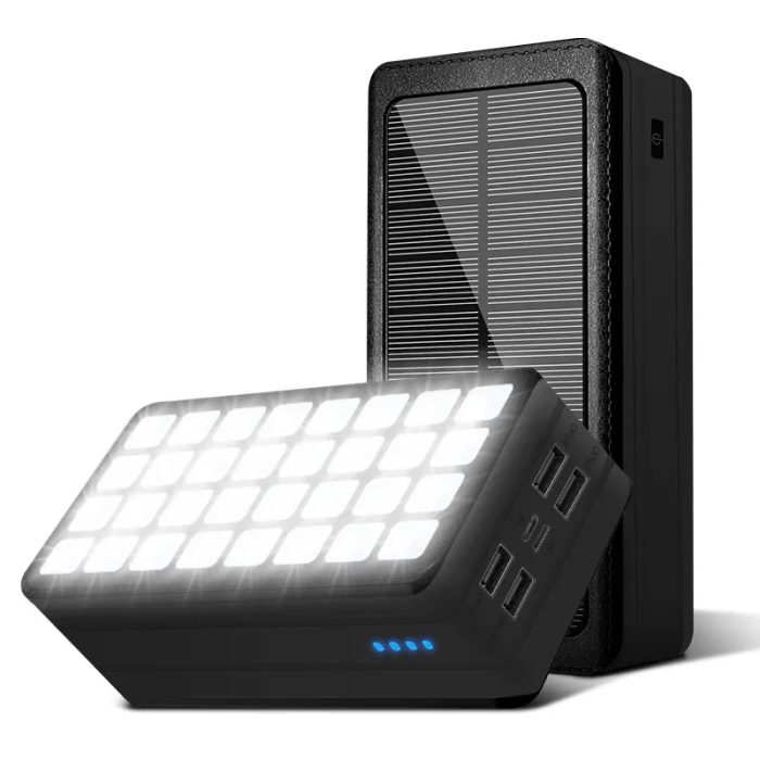 A-One Brand - Powerbank 50000mAH med 32-LED Camping Light - Svart