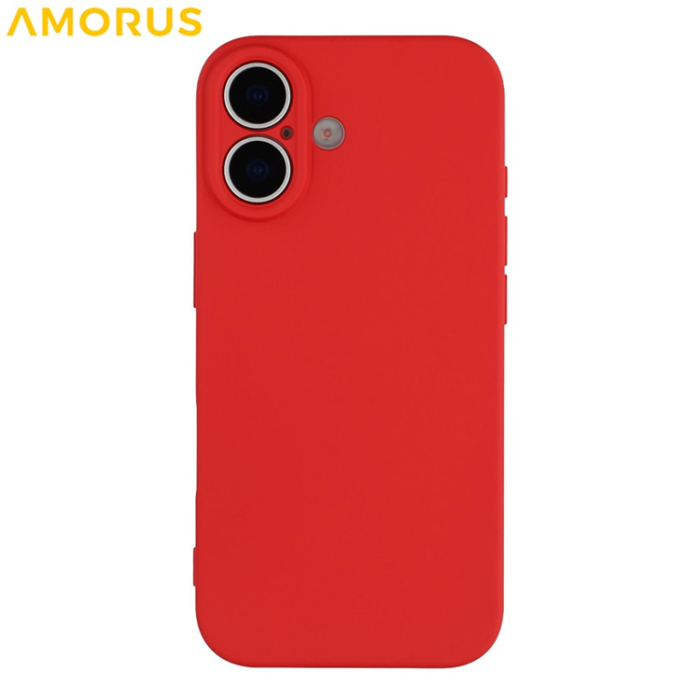 Amorus - AMORUS iPhone 17 Mobilskal Precise Cutouts TPU Fiber - Röd