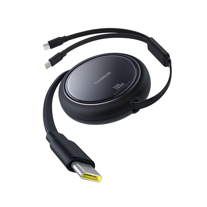 Acefast - Baseus Retractable USB-C/2x USB-C 100W Kabel 1m Bright Mirror