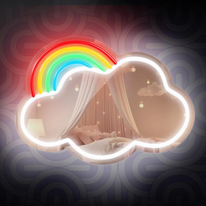 Forever Light - Forever Light Neon MIRROR LED CLOUD FMNE05 - Flerfärgad
