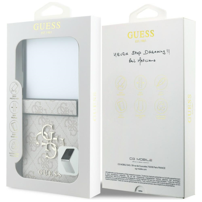 Guess - Guess Mobilskal För Galaxy Z Flip 8 Big 4G Logo - Rosa