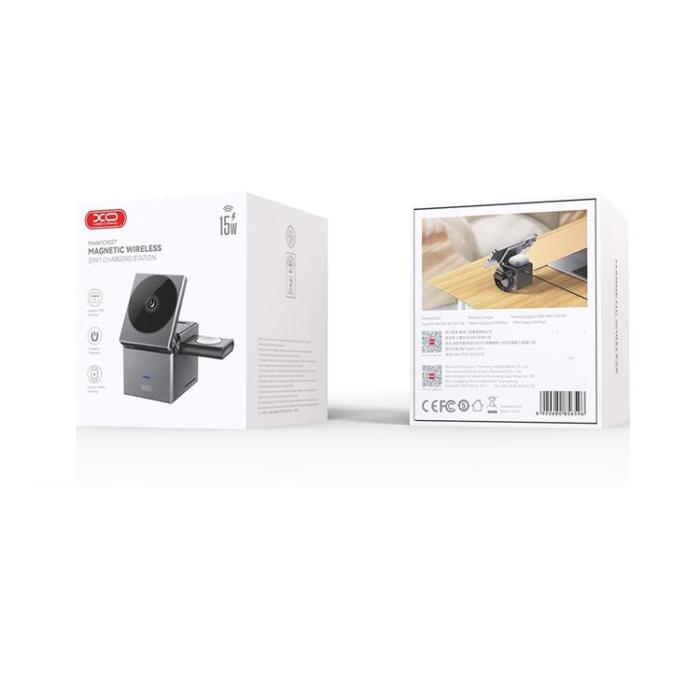 XO - XO 3-in-1 Trådlös Laddare Magnetisk 15W Qi2 CX027 - Svart