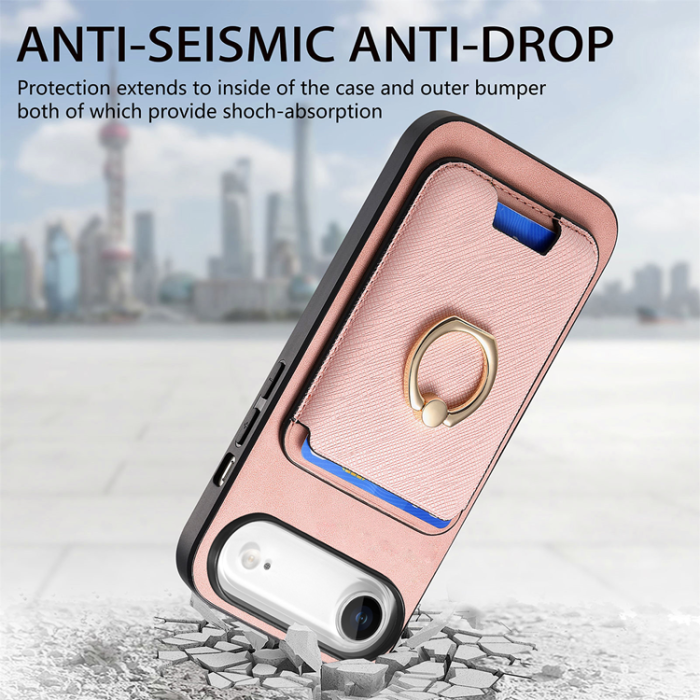 A-One Brand - iPhone 17 Air Mobilskal MagSafe Korthållare Kickstand - Roséguld