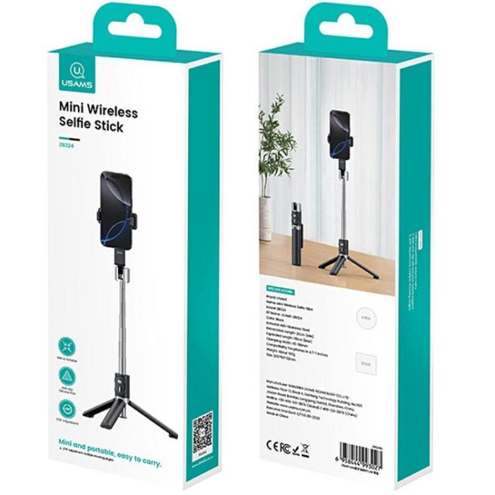 USAMS - USAMS Selfiestick Trådlös Mini ZB324 - Svart