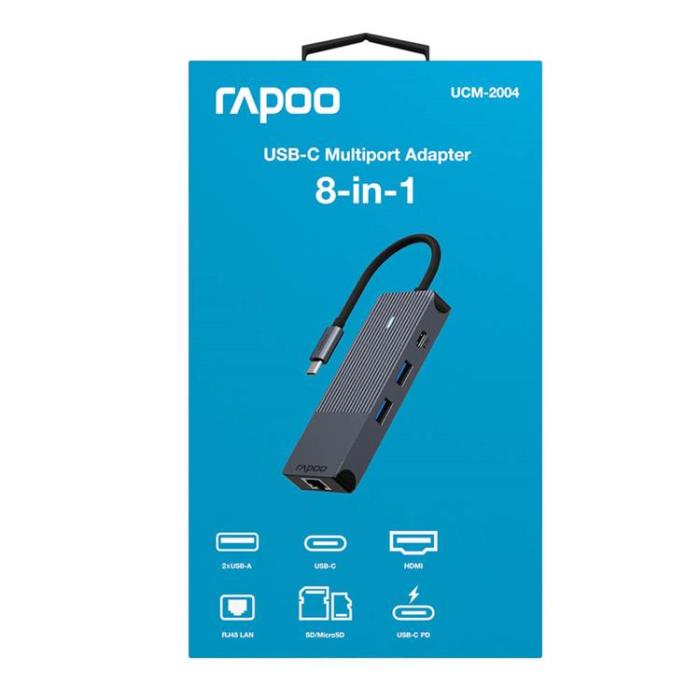 Rapoo - RAPOO Multiport UCM-2004 8-i-1 USB-C-Adapter