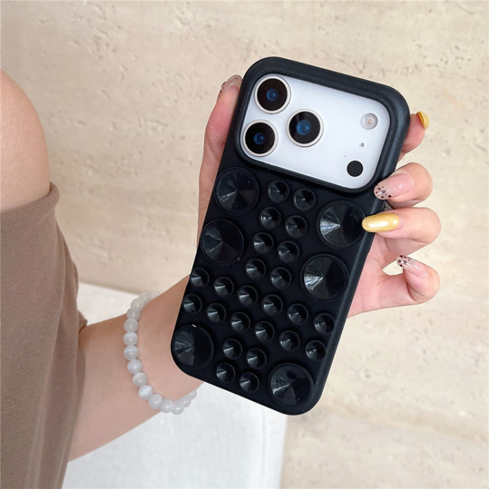 A-One Brand - iPhone 17 Pro Max Mobilskal Sugkopp Silikon med Tygfoder