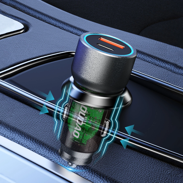 Dudao - Dudao Billaddare 30W USB-C USB-A - Grå